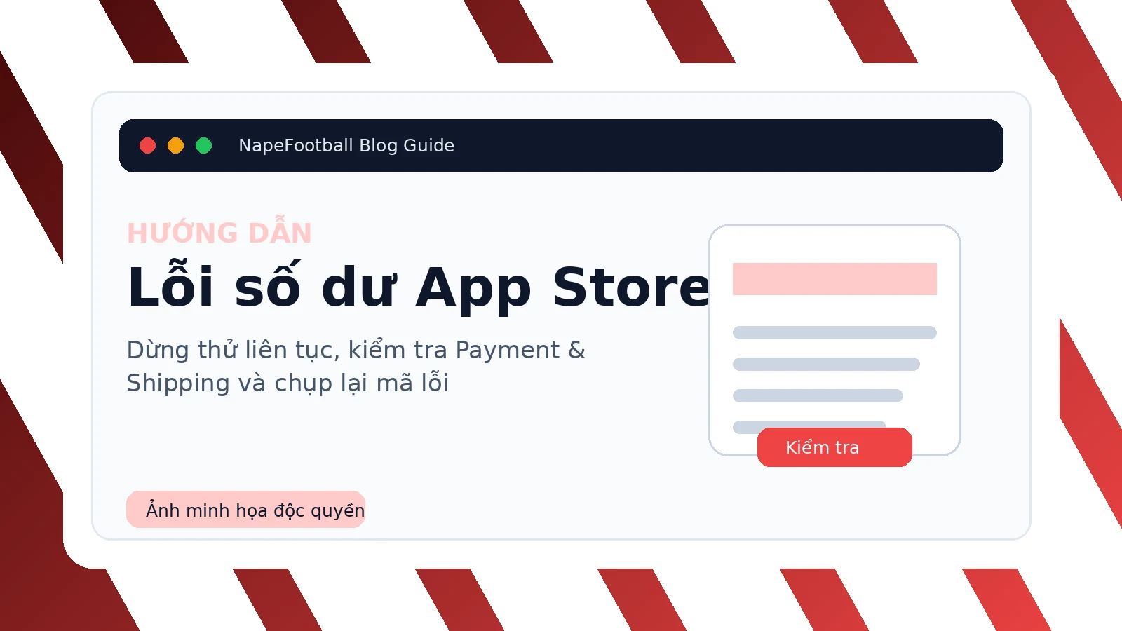 Ví dụ minh họa thông báo thanh toán bằng số dư App Store