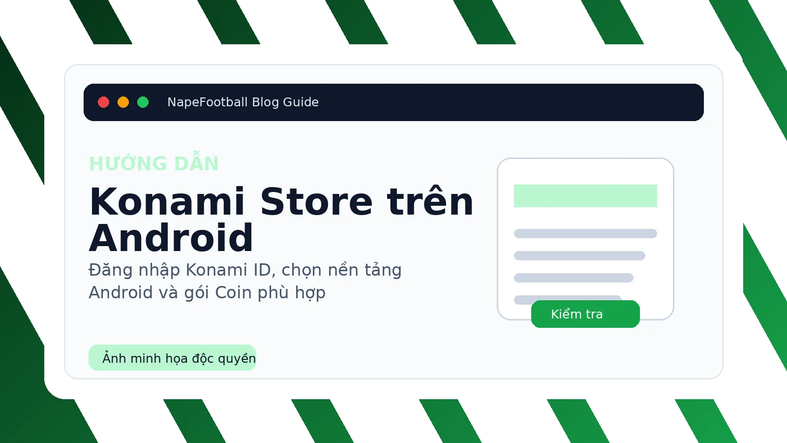 Minh họa bước kiểm tra vùng truy cập trước khi nạp Coin eFootball Android