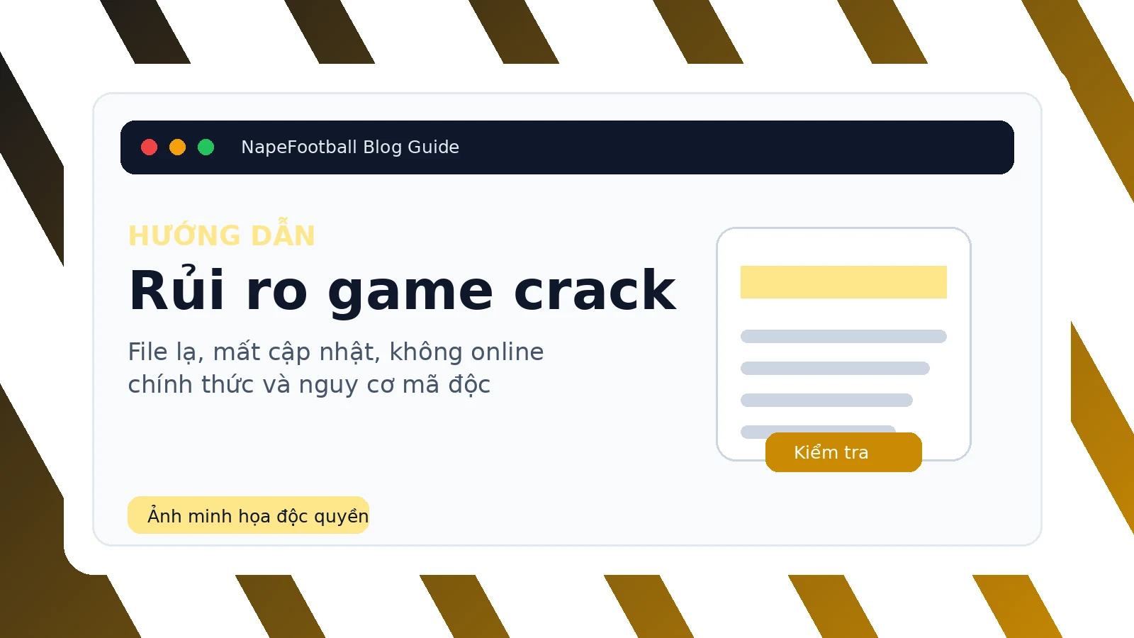 Minh họa điểm trừ khi dùng game crack