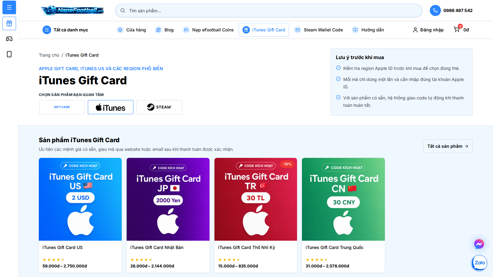 Redeem iTunes Gift Card trên iPhone để nạp số dư Apple ID