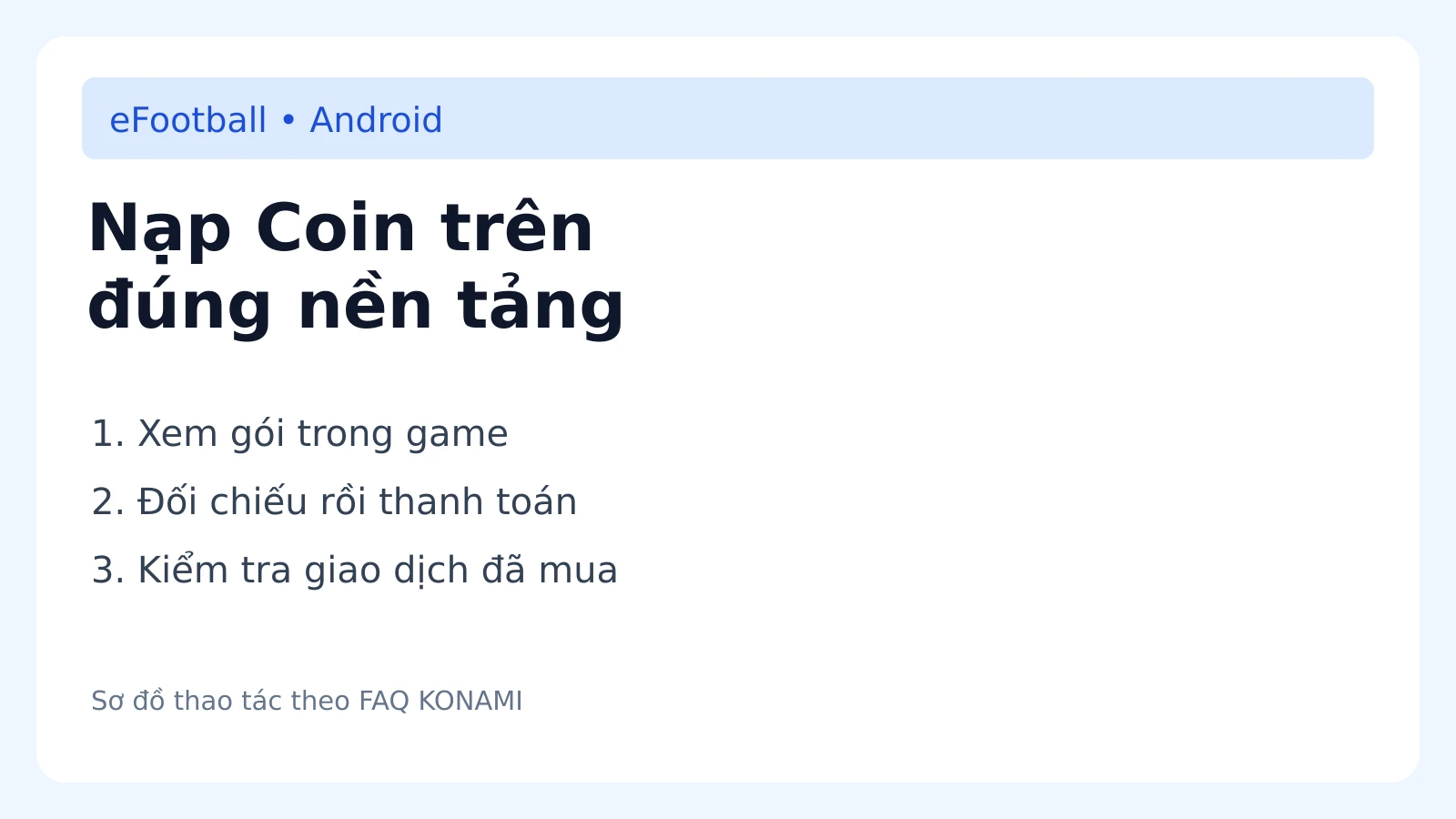 Nạp Coin trên đúng nền tảng — sơ đồ hướng dẫn, không phải ảnh chụp ứng dụng